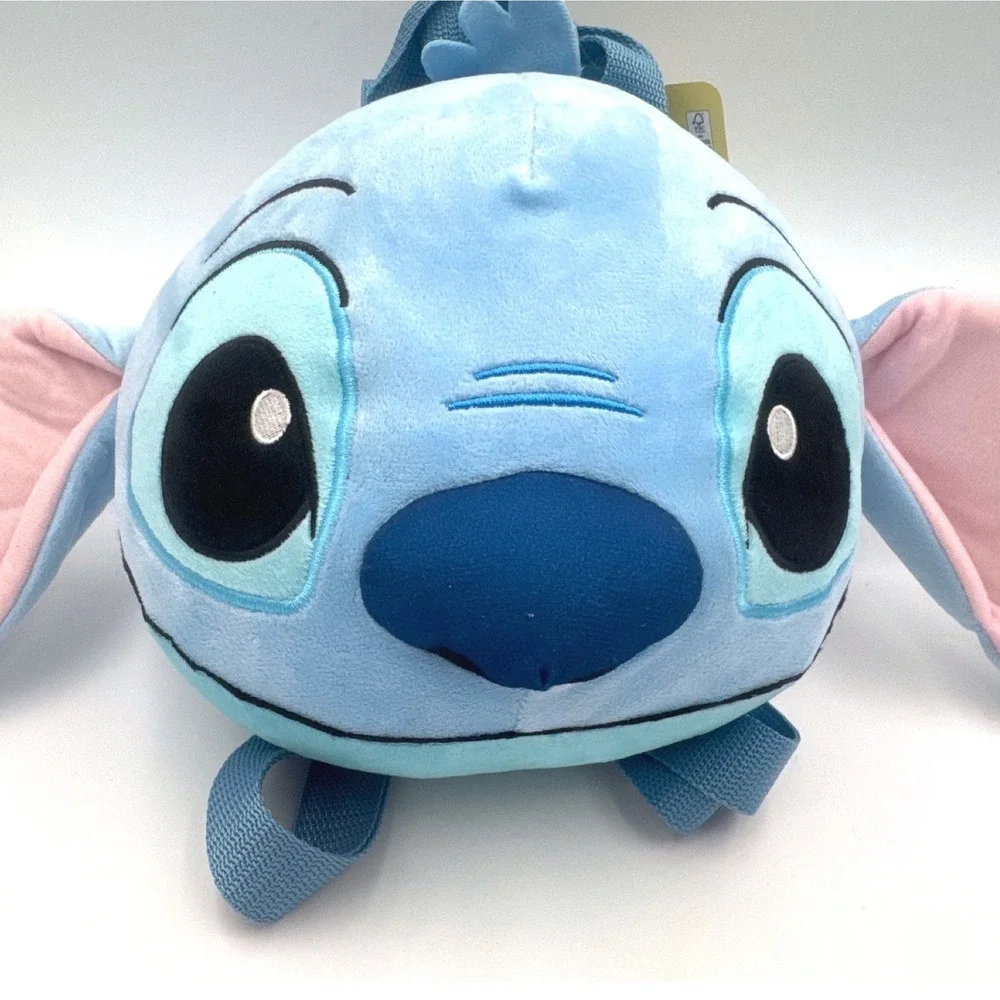 Disney Lilo &‎ Stitch Plush Backpack Bioworld Blue 3D Character Head Bag NWT